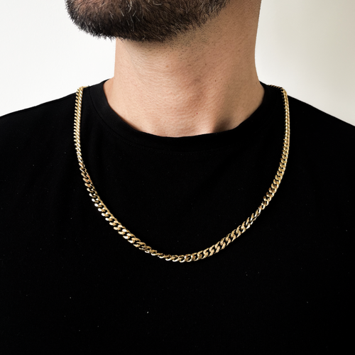Cadena Cubana en Oro Laminado 18K - Hombre