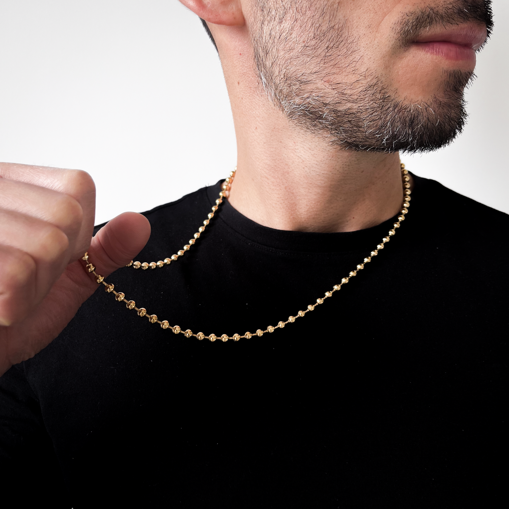 Cadena Militar en Oro Laminado 18K - Hombre