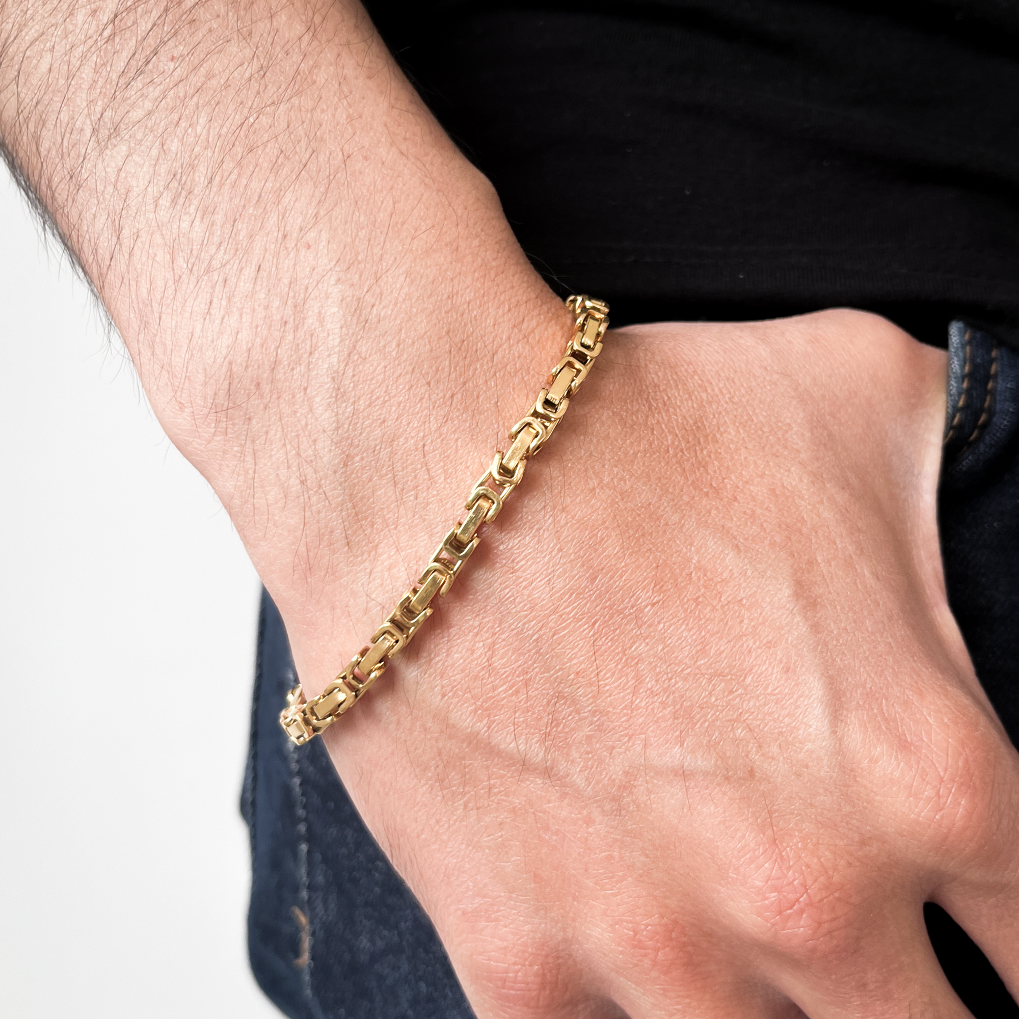 Pulsera Rustica Oro Laminado 18K - Hombre