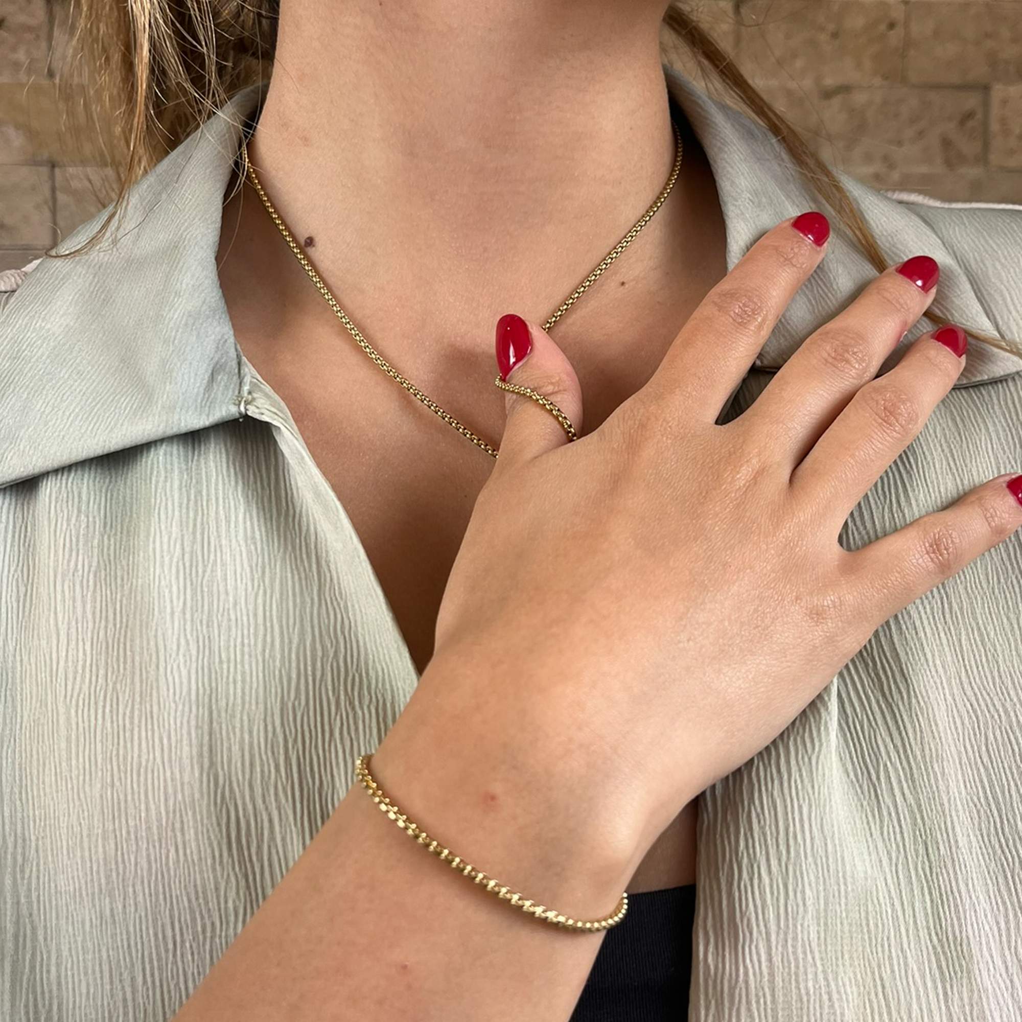 Combo Mujer Cadena + pulsera Veneciana